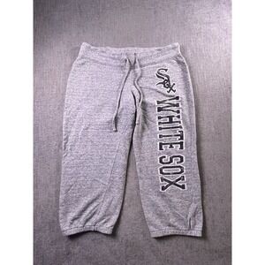Chicago White Sox Sweatpants Women's Capris 36x22 Spellout Down Leg Logo Gray